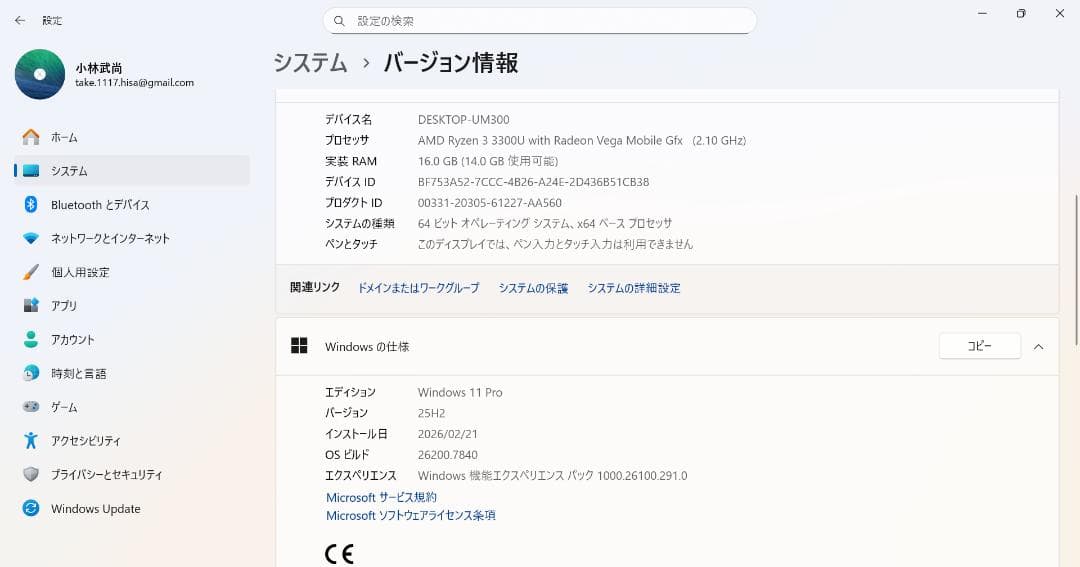 MINISFORUM UM300 ミニPC　中古