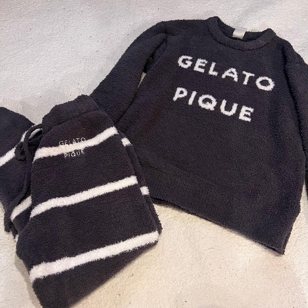 24AW ジェラートピケ　パウダーロゴジャガードプルオーバー&ロングパンツ