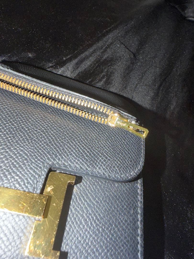 HERMES エルメス コンスタンススリム　財布　ノワール　ゴールド金具