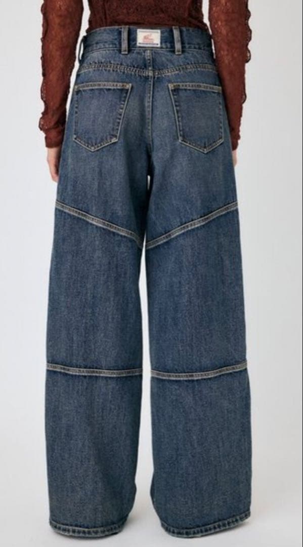 moussy HONDA DENIM ワイドバギー　サイズ1 ブルー