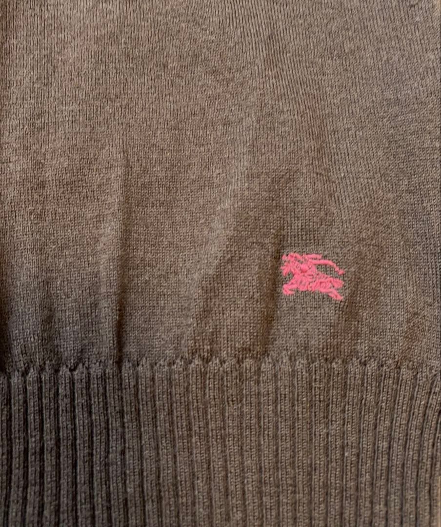 バーバリーロンドン２着セットカーディガン　長袖半袖アンサンブルロゴ刺繍38