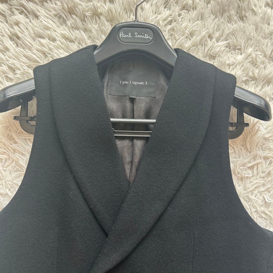 極美品 1piu1uguale3 クレイジーリブ ジレ ベスト カシミヤ 絹