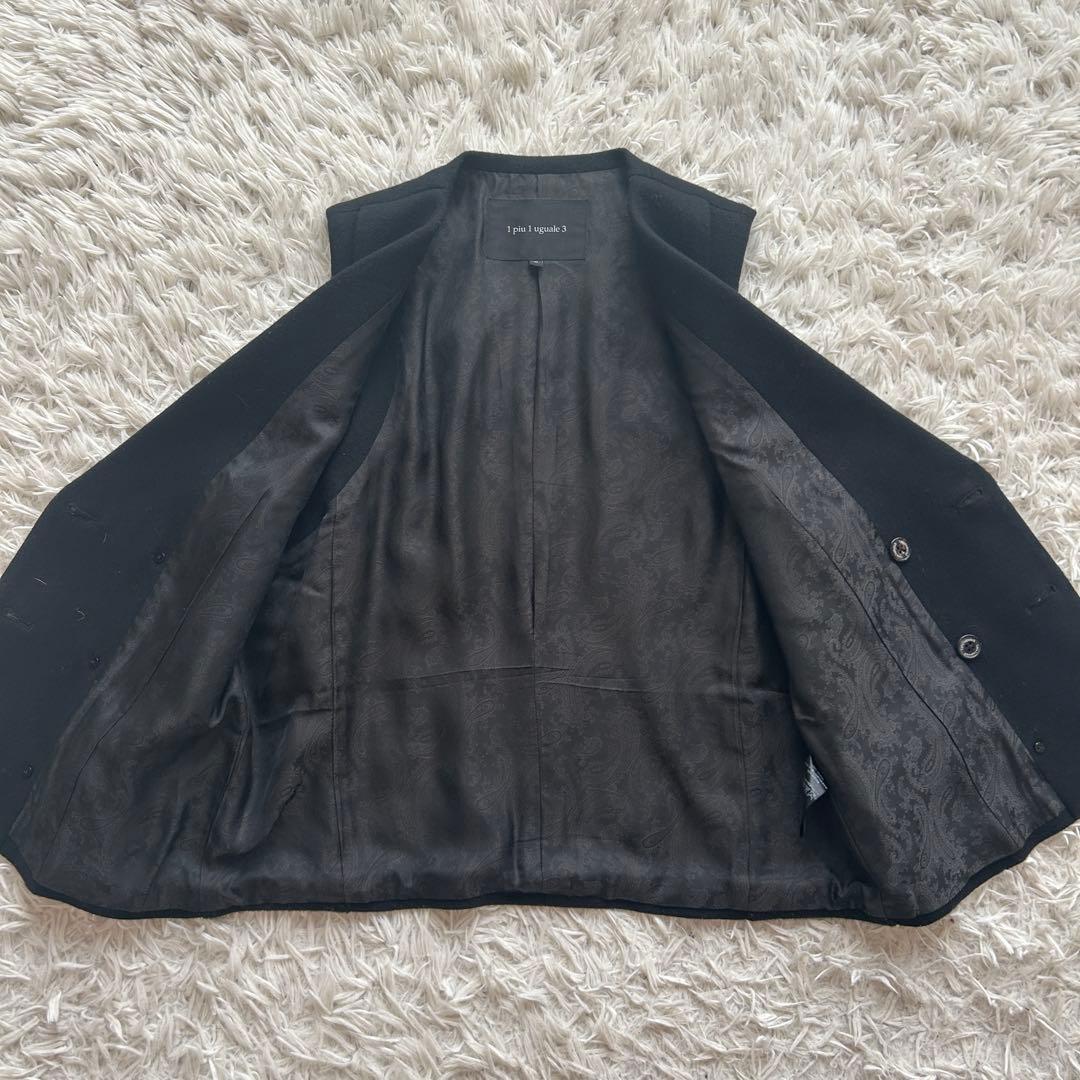 極美品 1piu1uguale3 クレイジーリブ ジレ ベスト カシミヤ 絹