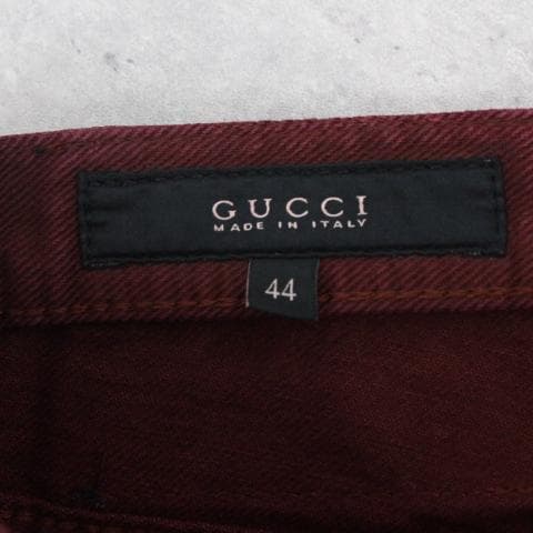 ◇GUCCI ローウエスト パンツ メンズ バーガンディー サイズ44