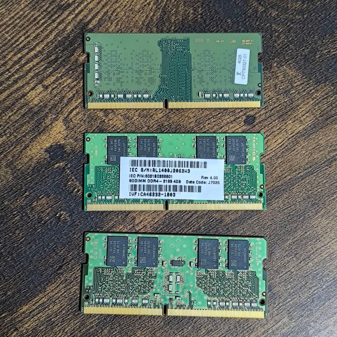 Samsung DDR4 4GB 3枚セット（合計12GB）