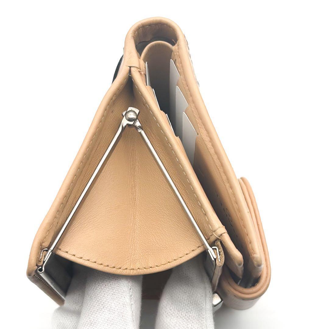 【美品✨】シャネル 財布 カンボンライン がま口 二つ折 BE