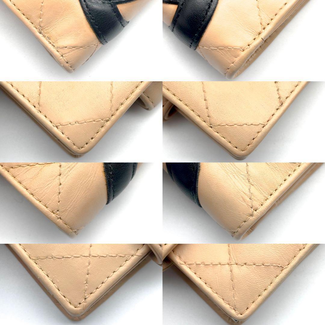 【美品✨】シャネル 財布 カンボンライン がま口 二つ折 BE