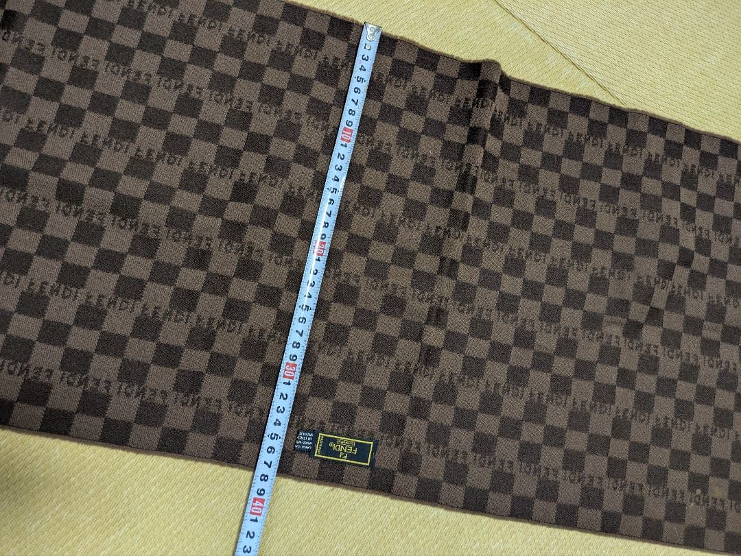 FENDI ブラウン チェック柄 マフラー