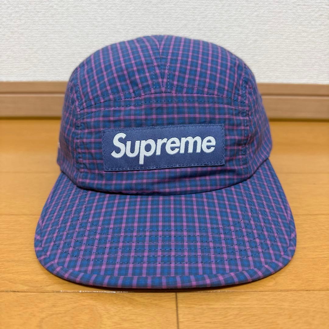 Supreme Cordura Plaid Camp Cap ブルー 25ss