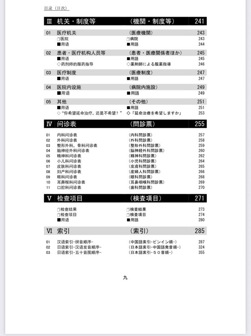 医疗术语・语句集(中国語を母語とする人のための医療用語・表現集) 第6版..