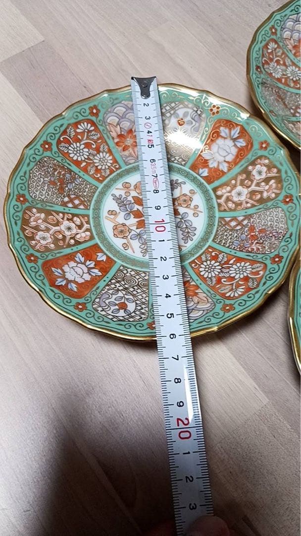 前畑陶器　庫山窯　翠金彩　小皿　5枚　約16cm
