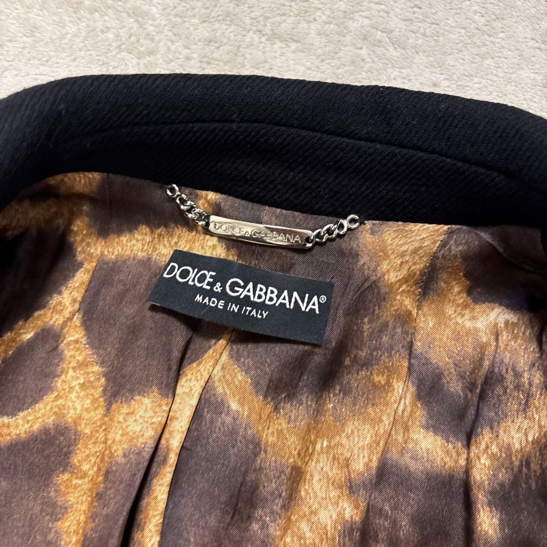 ジャケット・アウター DOLCE & GABBANA leopard longcoat black L