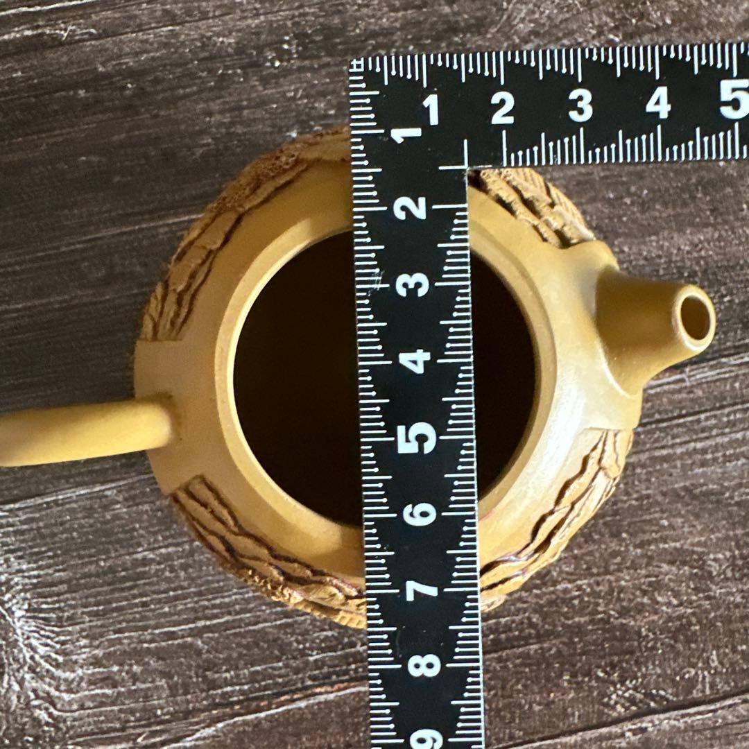宜興 急須 朱泥 手拉壺 工芸 刻紋 共箱付 置物 茶器 中国 宜興窯