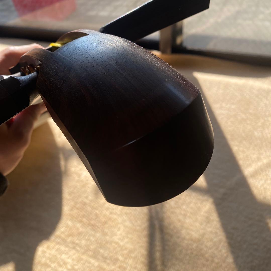 津軽三味線　紅木　金細　綾杉胴