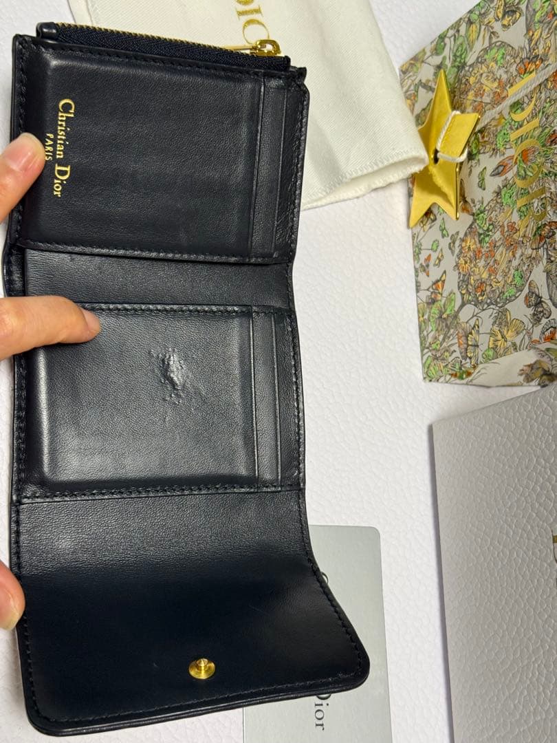 クリスチャンディオール　dior トロッター　三つ折り財布　限定ショッパー付