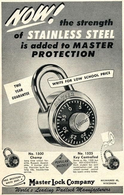 《p911》１９５０年代 金属ダイヤル ヴィンテージ ダイヤル式 南京錠 USA