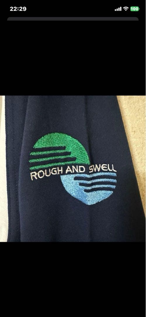 ROUGH AND SWELL 長袖シャツ ホワイト/ネイビー
