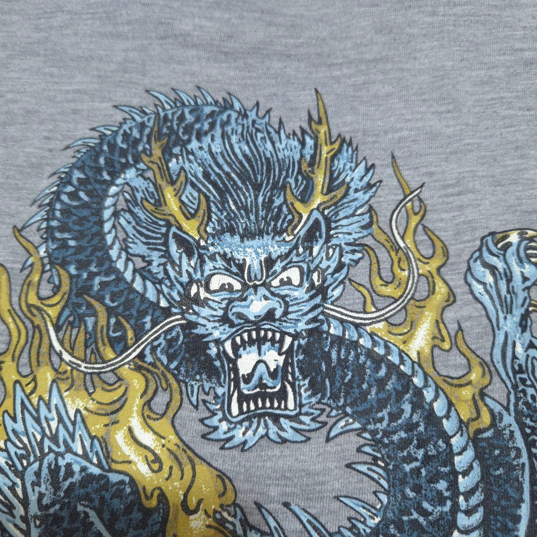 90s STUSSY　USA製　ドラゴンビッグプリントTシャツ　ステューシー　龍