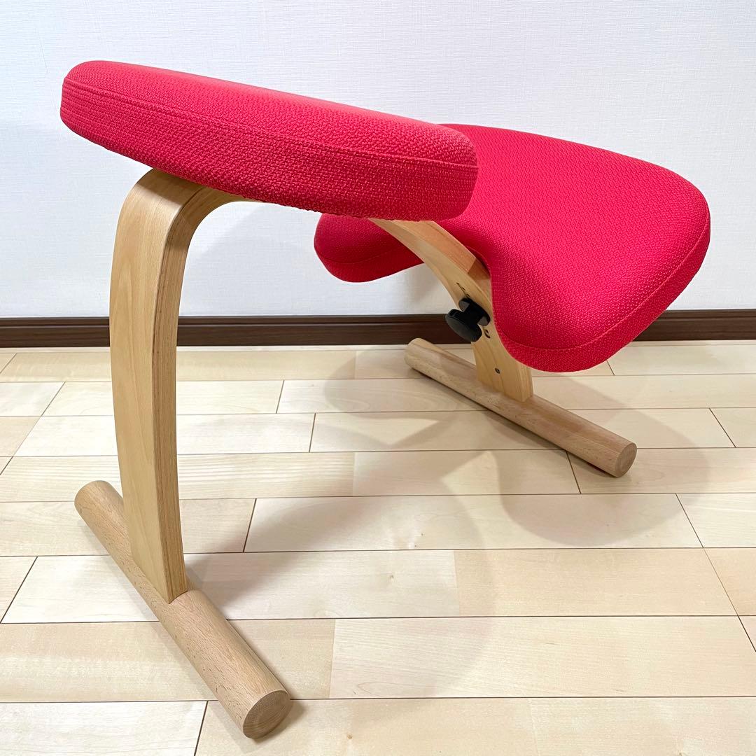 【みーみ】バランスラボ バランスチェア バランスイージー レッド 中古品