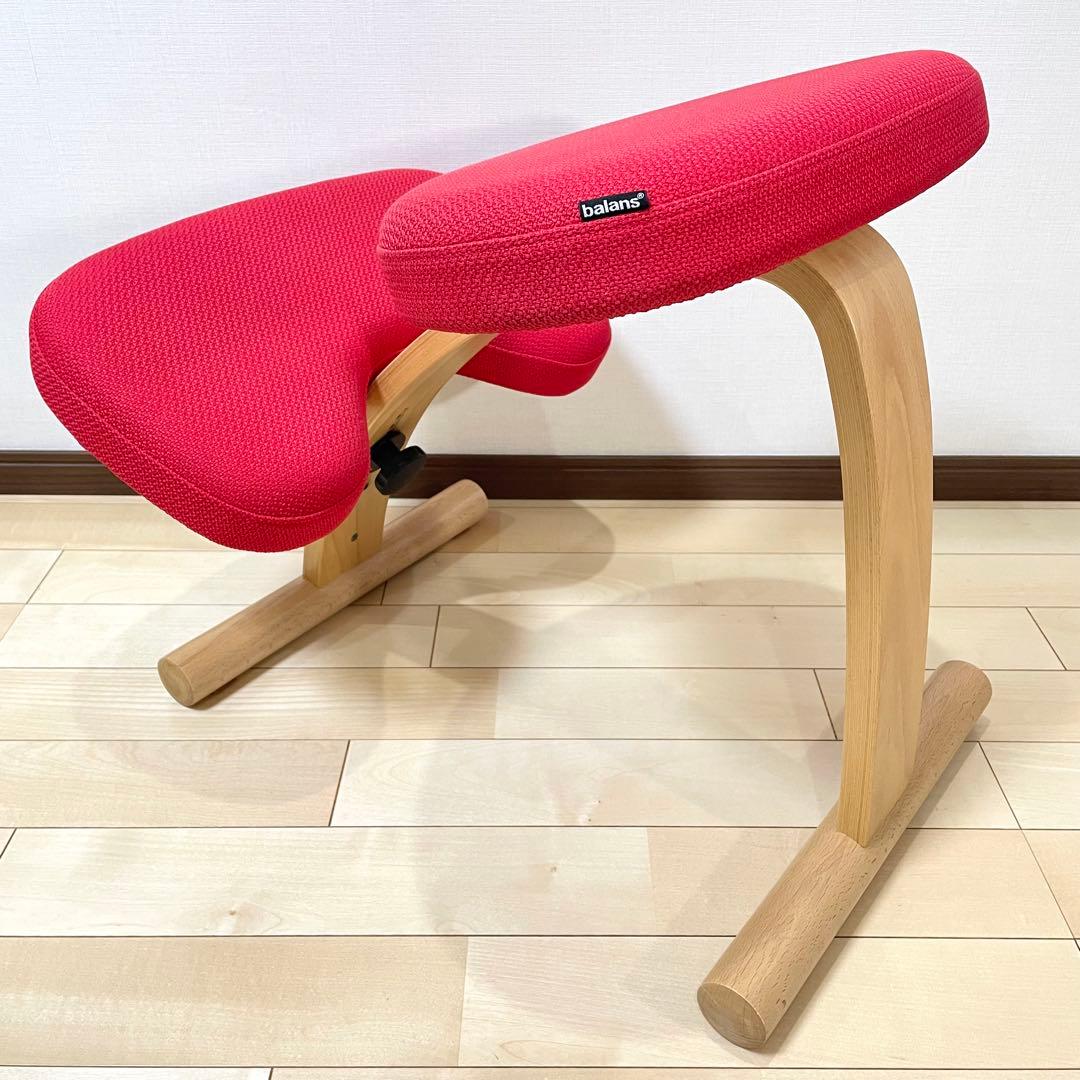 【みーみ】バランスラボ バランスチェア バランスイージー レッド 中古品