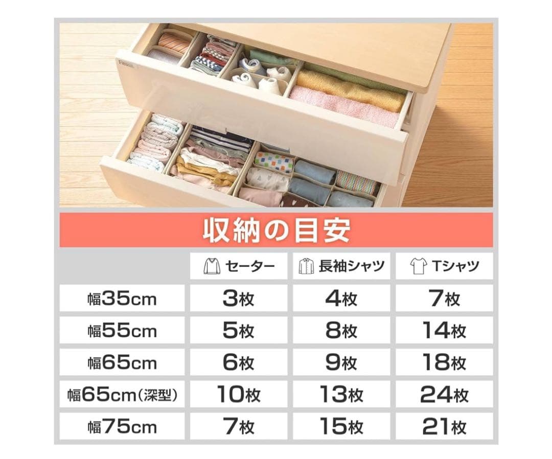 天馬 フィッツプラス 5段 メープル F5505 幅55×奥行41×高さ105