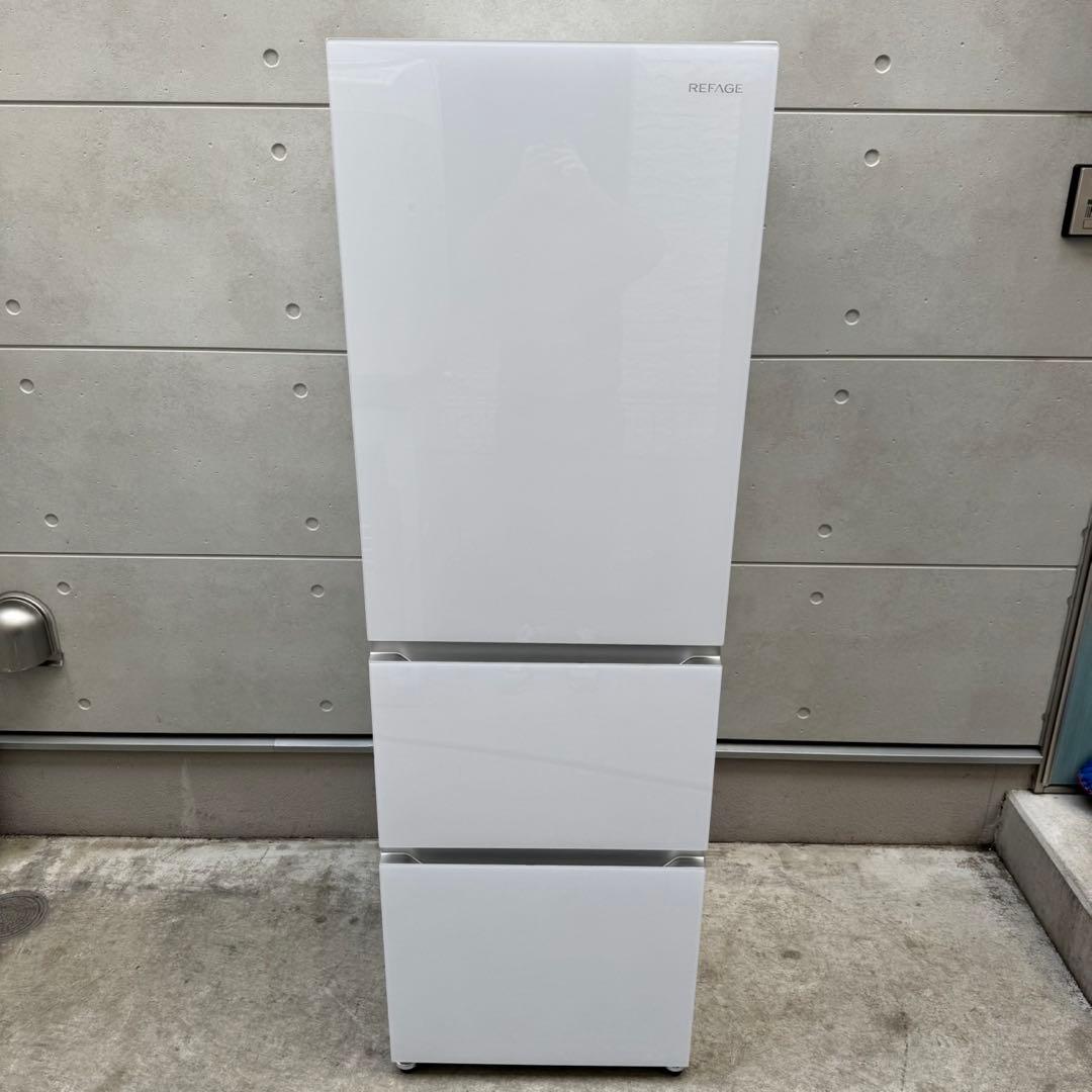 252⭐️2025年製★ほぼ新品★ヤマダ電機　冷蔵庫　3ドア　自動製氷　ガラス扉