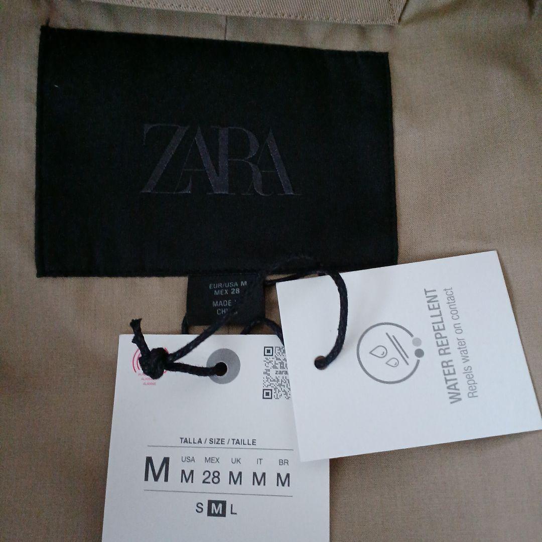 完売品 ZARA ショート丈ハイネックトレンチコート ベージュ M