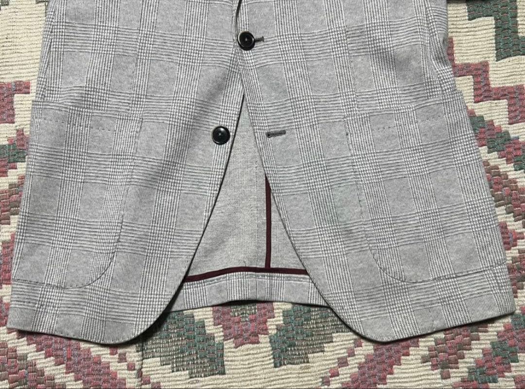 美品 SARTORIA LATORRE グレー チェック柄 2Bジャケット50