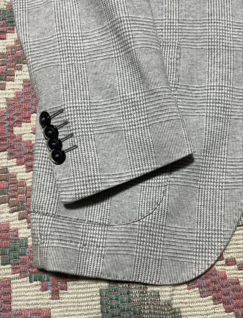 美品 SARTORIA LATORRE グレー チェック柄 2Bジャケット50