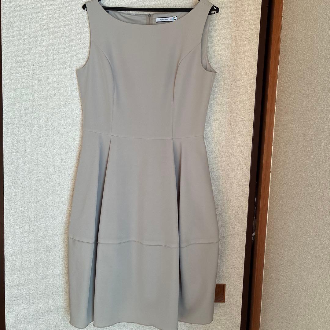 42サイズ　FOXEY NEW YORK バロンワンピ　ロング丈　グレージュ