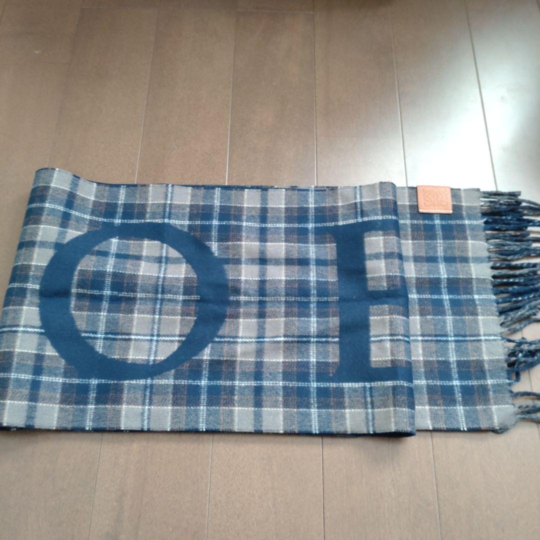 青系チェック柄マフラー LOEWE