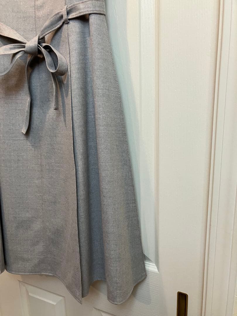 Rene ワンピース ピンクステッチブルーグレー wool 36 Mサイズ