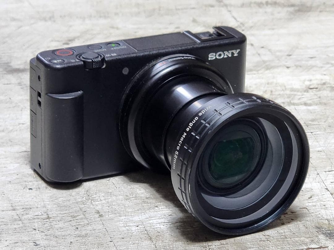ソニー　VLOGCAM　Sony ZV-1 純正グリップ　広角レンズ　電池×2