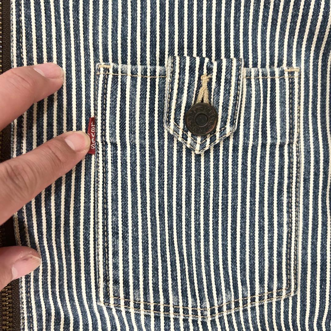 Levi's ORIGINAL ヒッコリーストライプ カバーオール Lサイズ