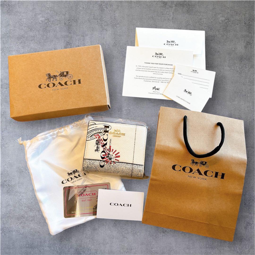 COACH ディズニーミッキーマウス キースヘリングコラボ 二つ折り財布