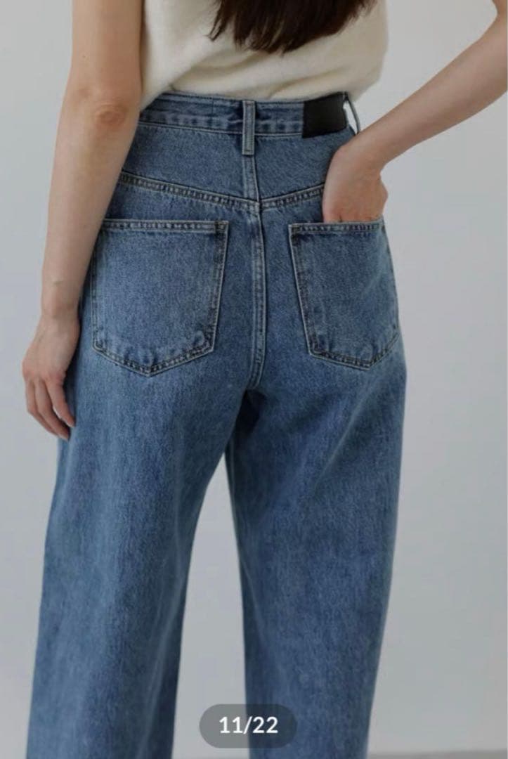 Na.e Wide Loose Jeans _Deep Blue デニム　パンツ