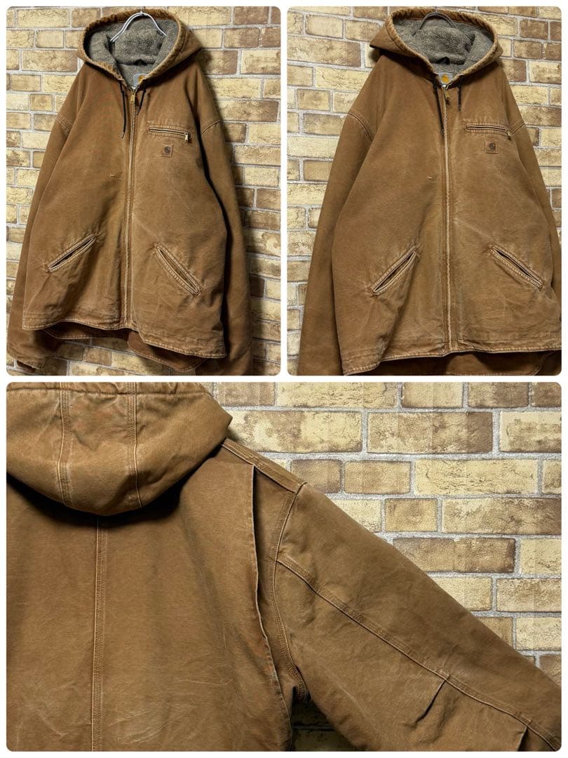 カーハート　ダック地　シエラジャケット　裏ボア　ブラウン　アクティブ　2XL.
