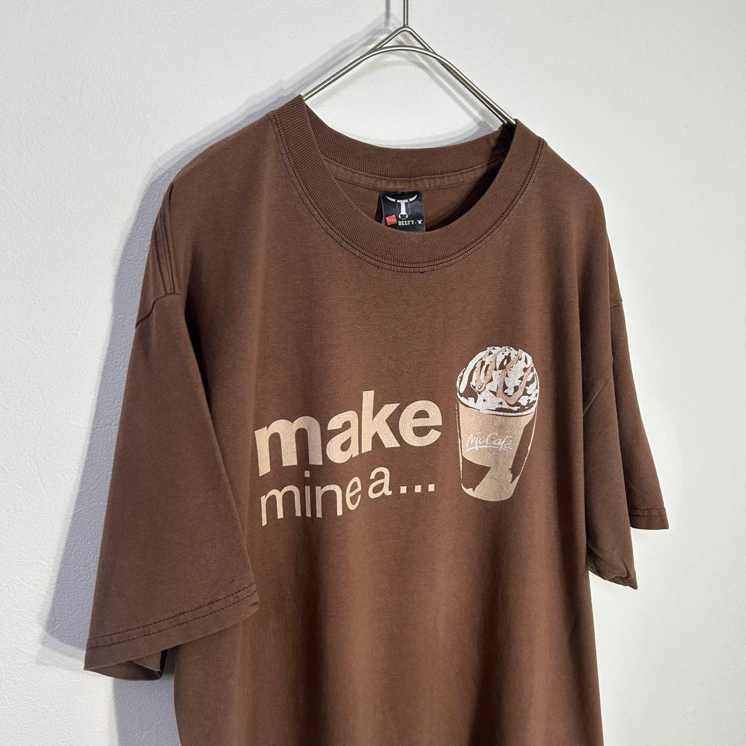 マクドナルド tシャツ カフェ 企業 tee Old レトロ マクド ブラウン