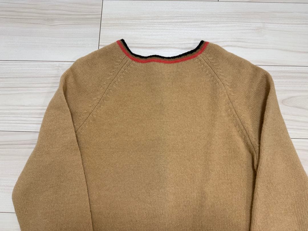 BURBERRY ウール100% カーディガン ホースロゴボタン M ベージュ