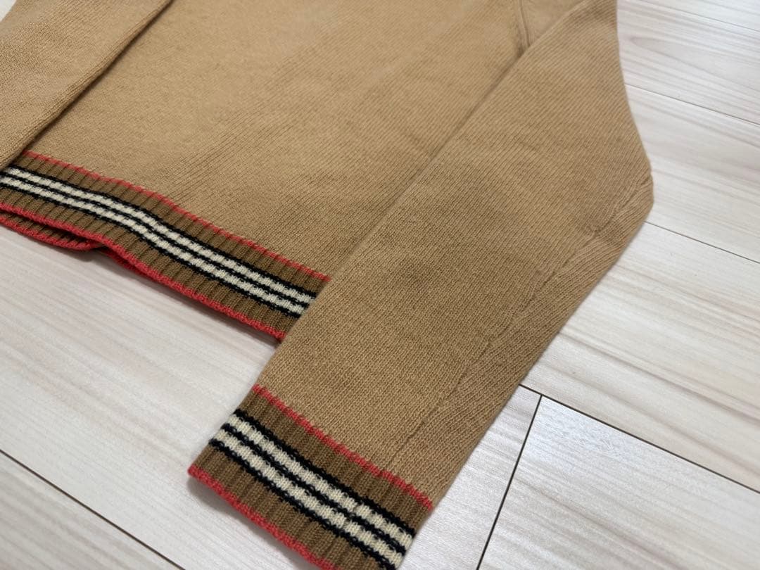 BURBERRY ウール100% カーディガン ホースロゴボタン M ベージュ