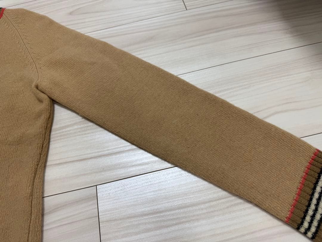 BURBERRY ウール100% カーディガン ホースロゴボタン M ベージュ