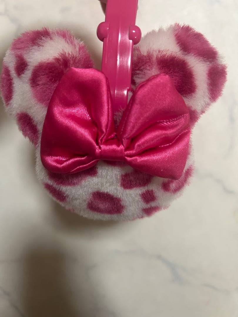 ディズニー ヒョウ柄 ピンク 耳あて