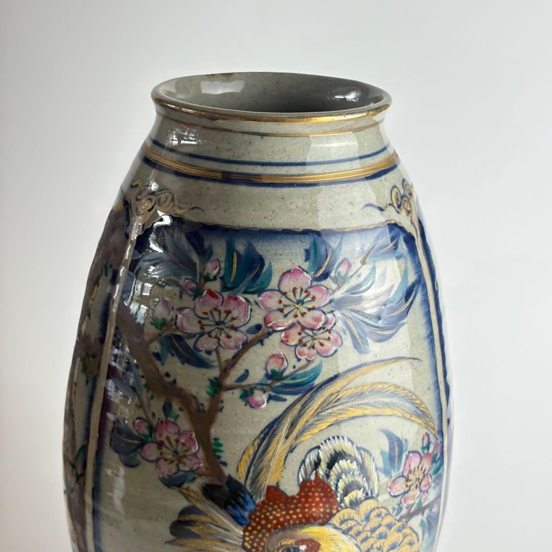 清宝窯 盛絵 三景 花瓶 花器 花入れ 華道具