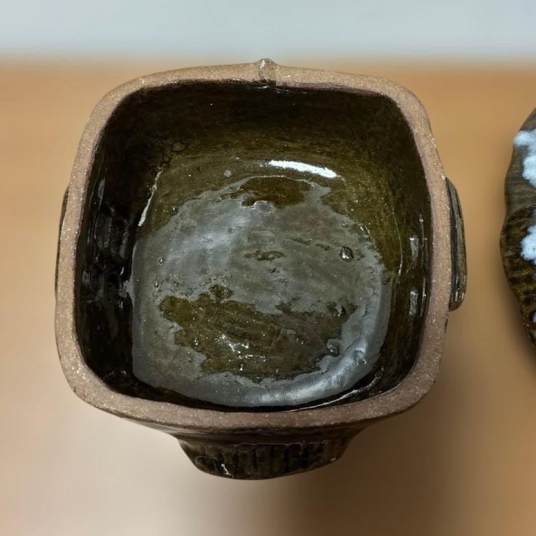 【超美品】陶器製香炉香合　小物入れ　置物　ジュエリー　茶道具　煙突有り
