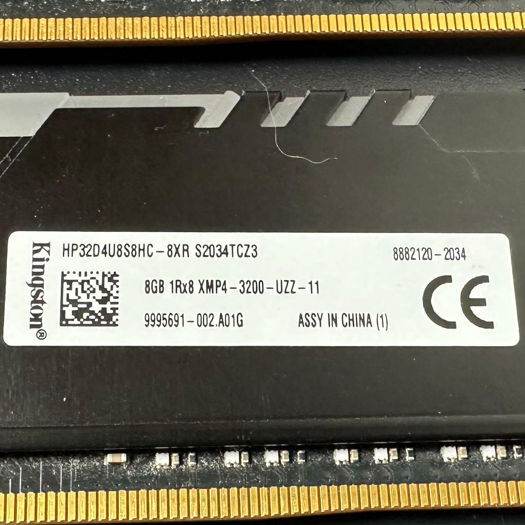 【動作保証】DDR4 3200 16GB(8GB×2) Kingston 206
