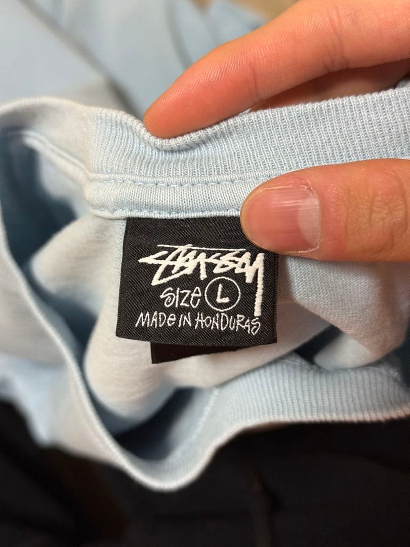 小*林様 stussy ourlegacy コラボ　Tシャツ　水色　Lサイズ