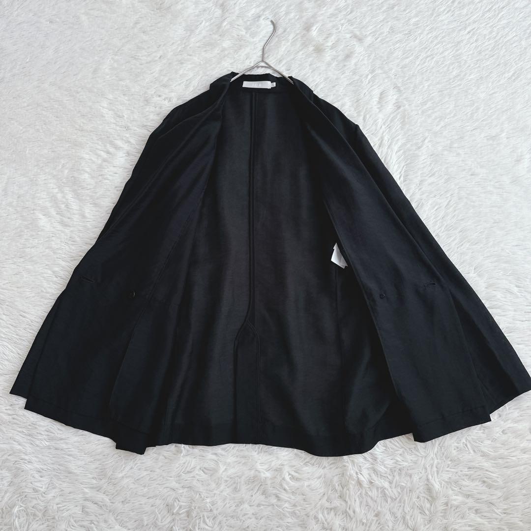 極美品 ICB 24SS リヨセルナイロンワッシャー ジャケット 黒 洗える