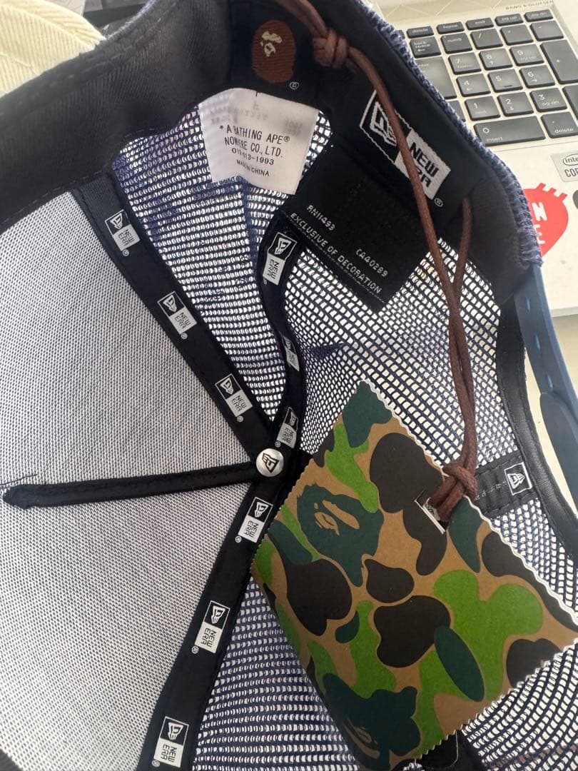 BAPE NEW ERA キャップ ネイビー/ホワイト