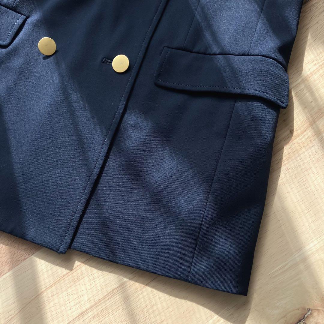 Spick & Span ドライツイルダブルブレストジャケット 紺 36