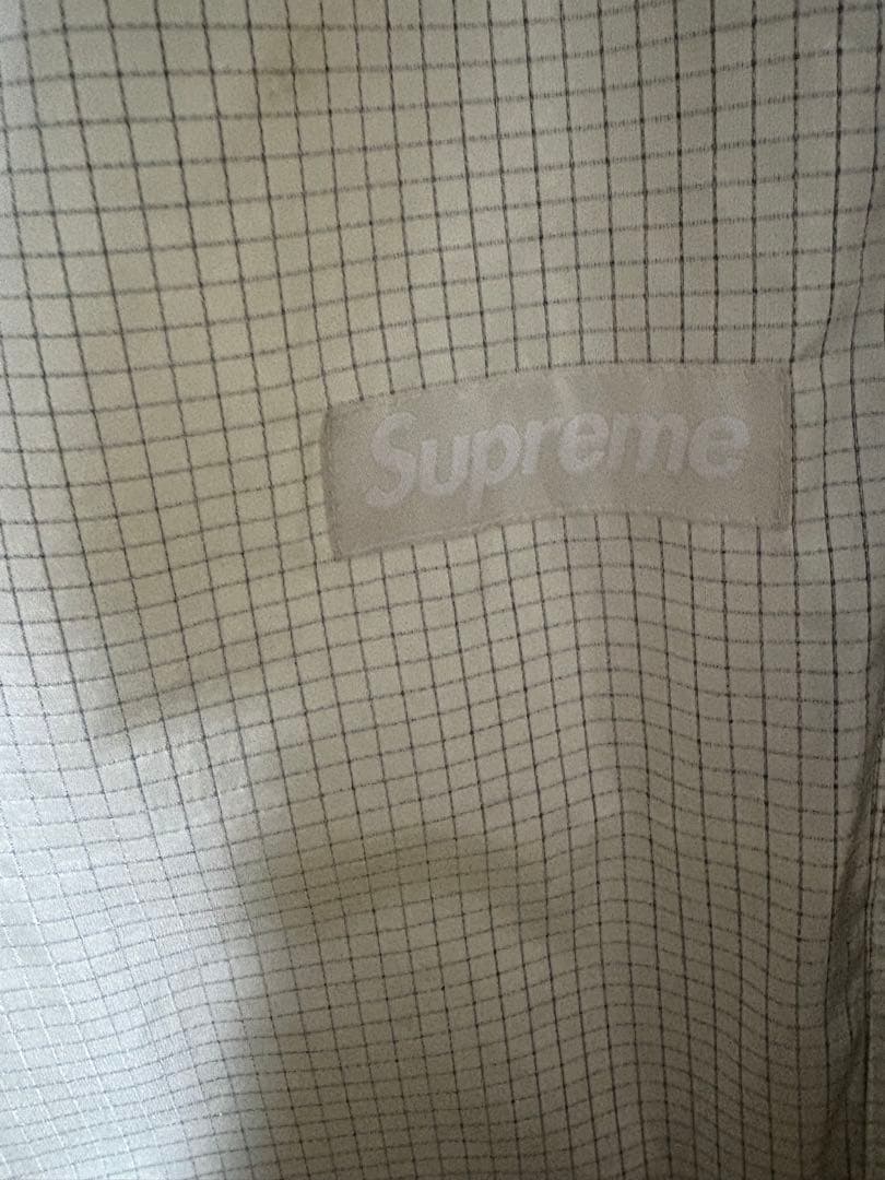 希少Supreme ホワイト チェック ジョガーパンツ　ナイロンパンツ
